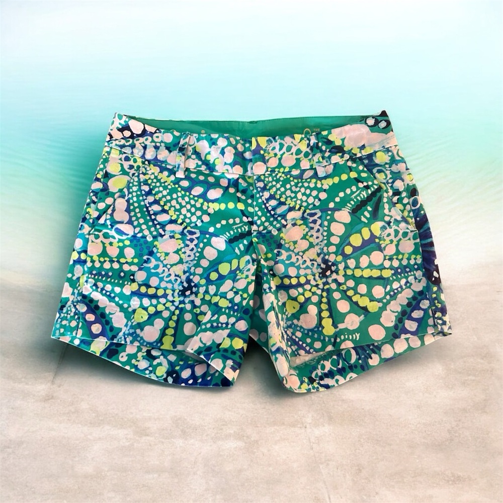 Lilly Pulitzer Callahan Short Agate Green Roe Your Boat 5” Inseam Size 0 EUC